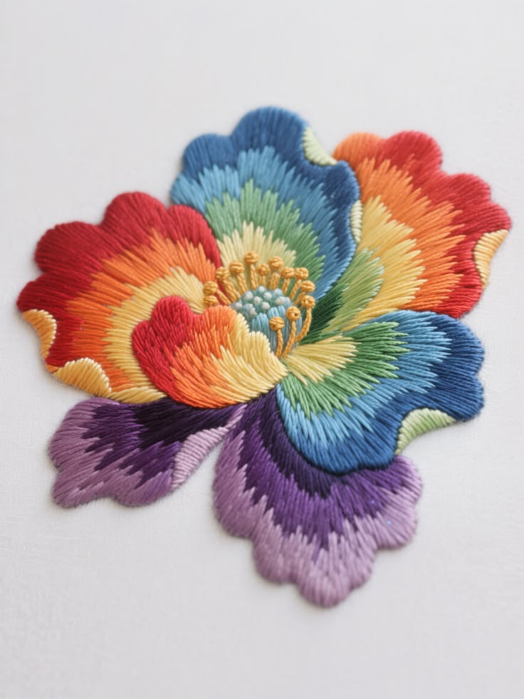 Rainbow Gradient Floral Art
